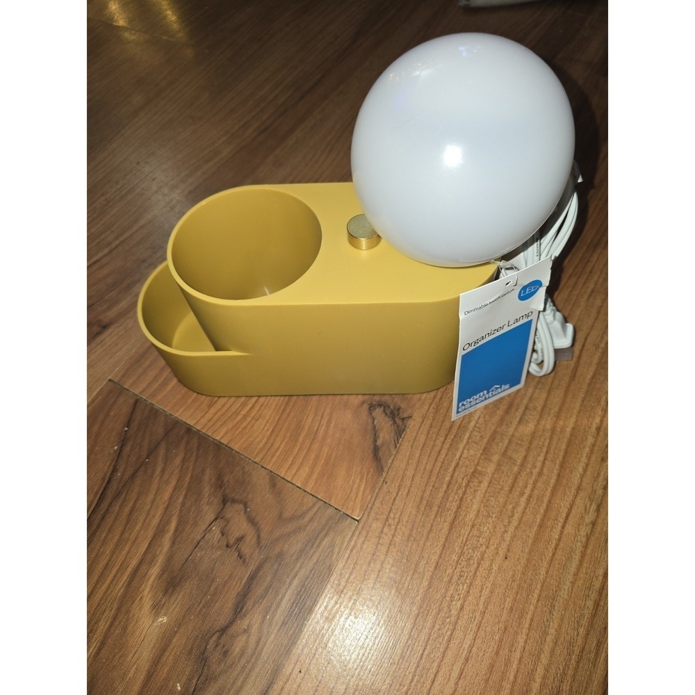 Room Essentials LED Organizer Lamp USB Charging Port Mustard Yellow AL54141 s16